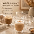 tiasub™ CozyArc Double-Wall Glass Mug Set