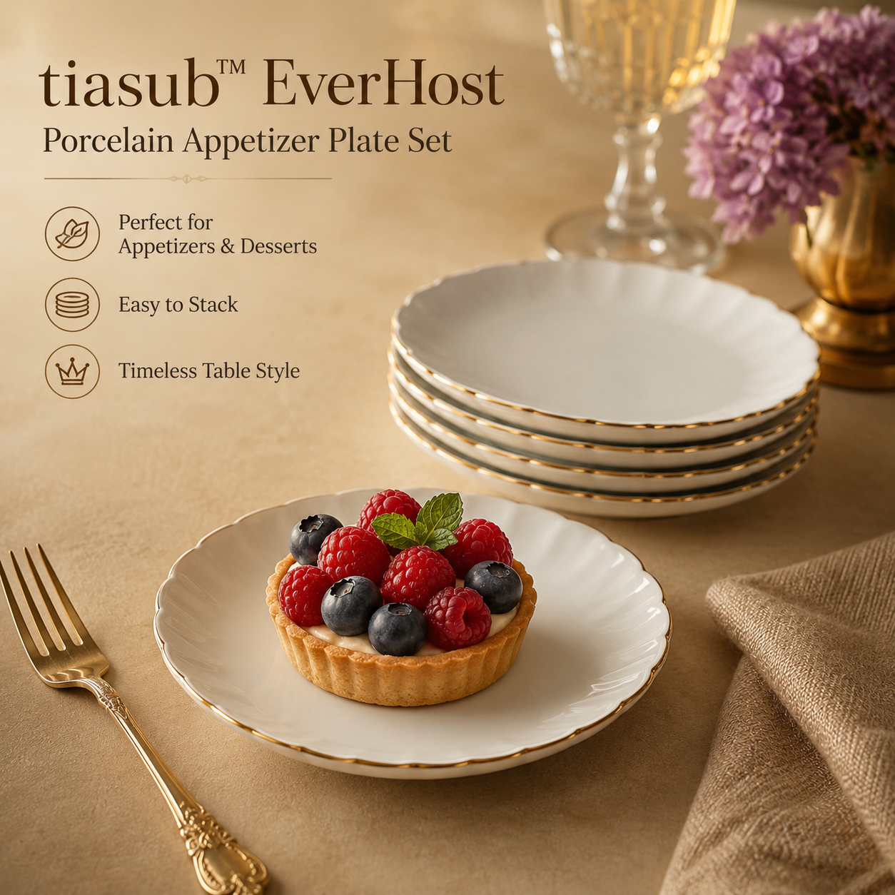 tiasub™ EverHost Porcelain Appetizer Plate Set